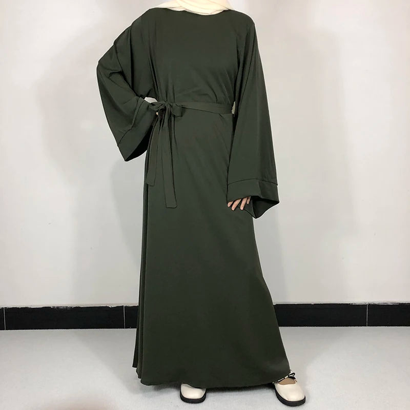 Basic Plain Abaya With Belt