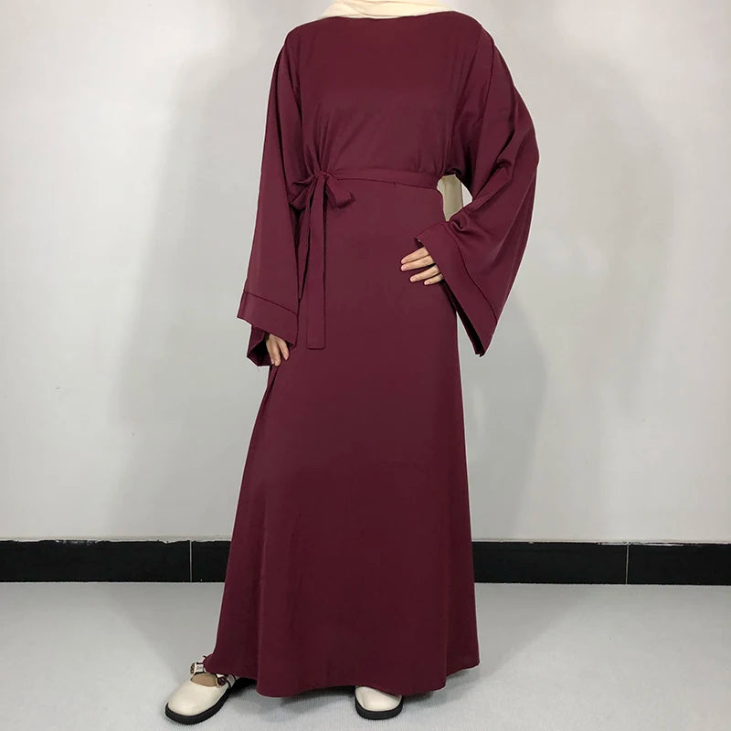 Basic Plain Abaya With Belt