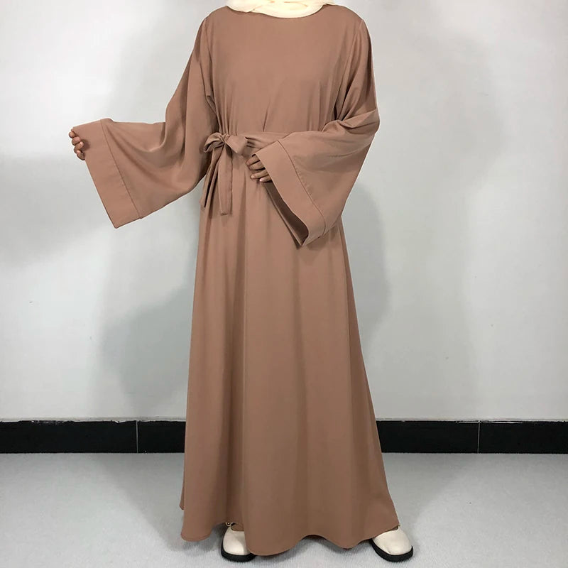 Basic Plain Abaya With Belt